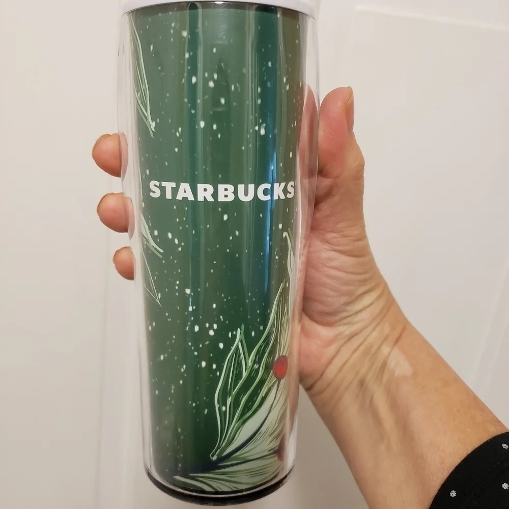 Starbucks 2020 Mistletoe Green Holiday Travel Mug with lid